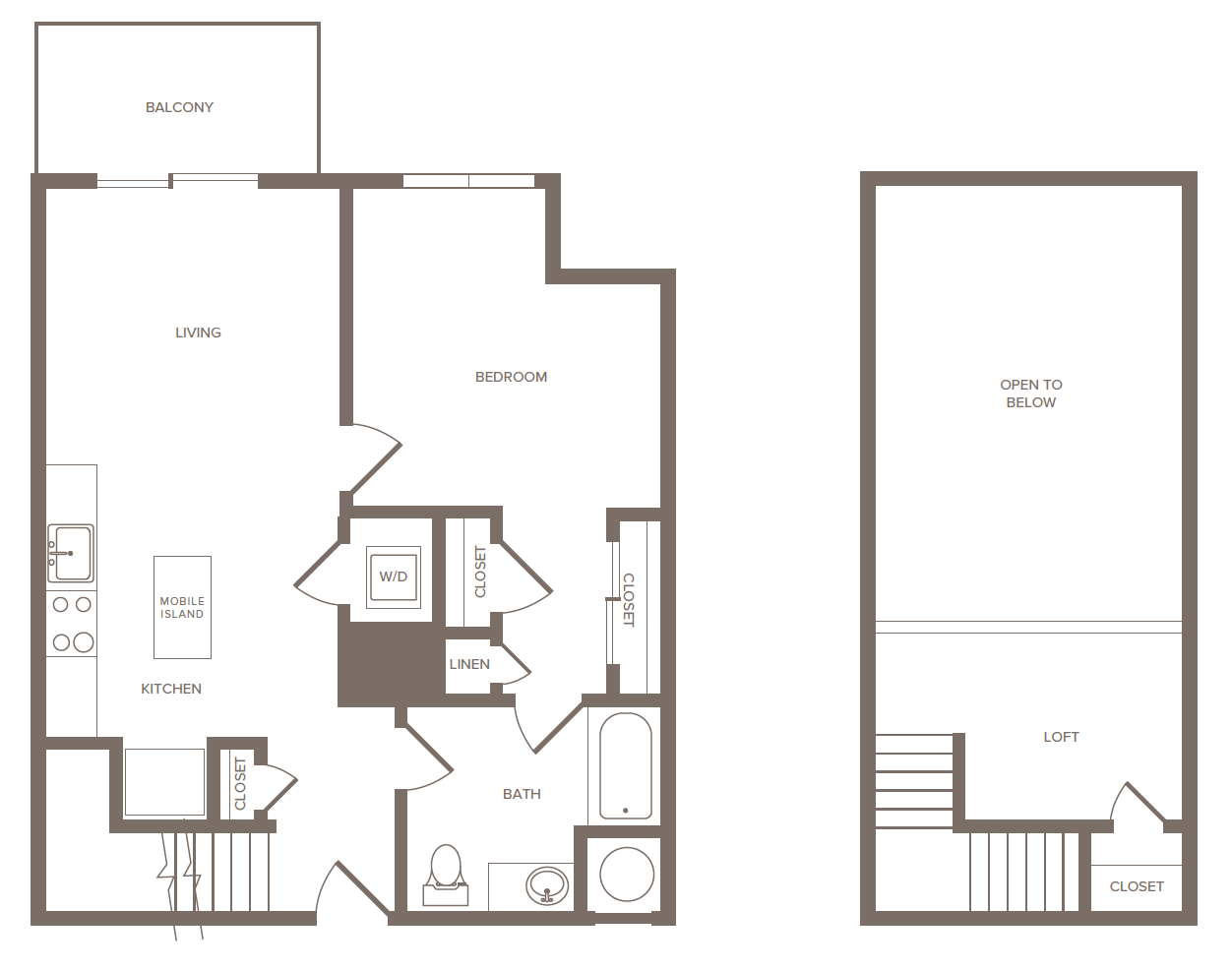 Floorplan for Apartment #2454, 1 bedroom unit at Halstead Parsippany